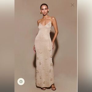 Meshki Suki Dress Metallic Knit Maxi Dress - Gold size Medium, like new quality